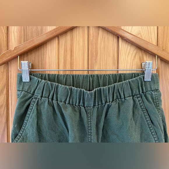 J Crew Green Linen Joggers, Size 2 - Picture 1 of 11